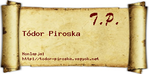 Tódor Piroska névjegykártya